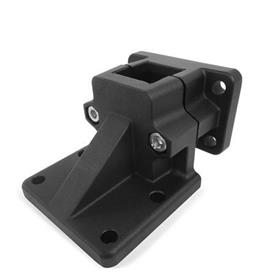  BMA Base flanged clamps, multi-piece, aluminum d<sub>1</sub> / s: V - Square<br />Surface: 2 - Black, textured powder-coated, RAL 9005