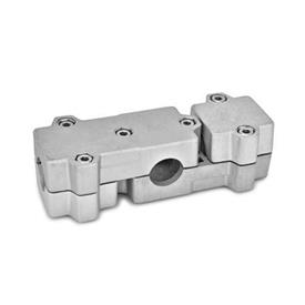  WMD Winkel-Klemmverbinder, mehrteilig, Aluminium d<sub>1</sub> / s: B - Bohrung<br />Oberfläche: 8 - gestrahlt, matt