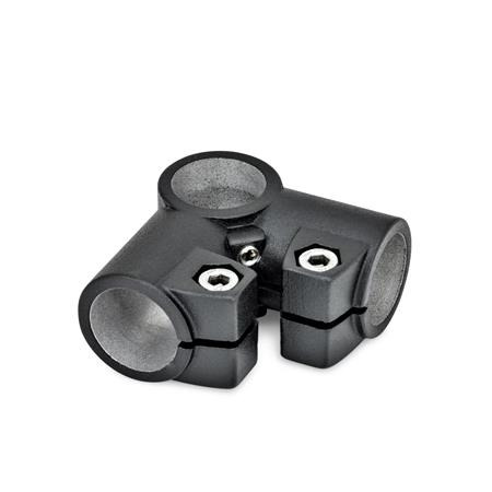 ES Eck-Klemmverbinder, Aluminium Oberfläche: 2 - strukturiert pulverbeschichtet, Schwarz, RAL 9005