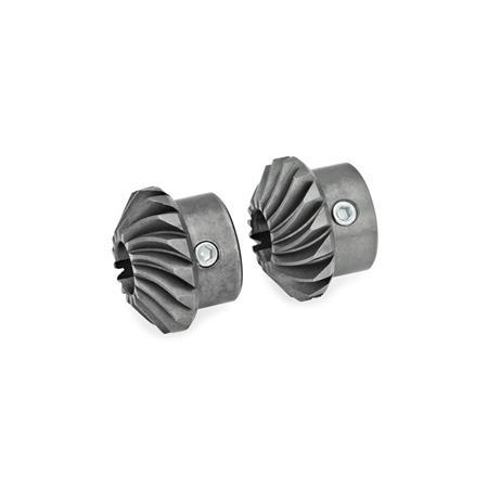 YK Bevel gear wheels for angle gears Type: W - Set of bevel gears, 2 bevel gears, 1 x right-hand, 1 x left-hand pitch