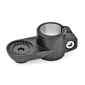  LSP Swivel clamps, aluminum Type: IV - With internal serration<br />Surface: 2 - Black, textured powder-coated, RAL 9005