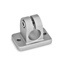 Flanged clamps, with two fastening bores, aluminum