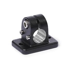  FK.E Flanged linear unit connectors, with two fastening bores, aluminium d1: B - Bore<br />Surface: 2 - Black, textured powder-coated, RAL 9005