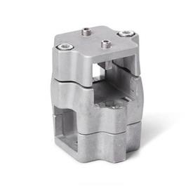  KM.E Cross linear unit connectors for one-axis systems, multi-piece, aluminum 
