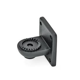  LSF Swivel clamps, aluminum Type: AV - With external serration<br />Surface: 2 - Black, textured powder-coated, RAL 9005