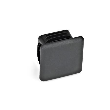  AS Tube end plugs, round and square d / s: V - Square
Surface: 2 - matte finish, Black, matt, RAL 9005