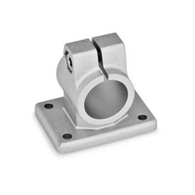 Flanged clamps, with four fastening bores, aluminum