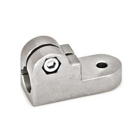  LKT Swivel clamps, stainless steel Material: ED - Stainless steel, blasted, matt<br />Screw point: 2 - Hex socket cap screw stainless steel DIN 912-A2-70 and lock nut stainless steel DIN 985-A2, glide coating