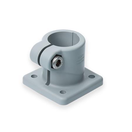 BS.P Base clamps, plastic Surface: 4 - Polyamide (PA), glass fiber reinforced, Gray matt, temperature resistant up to 100 °C, RAL 7040
