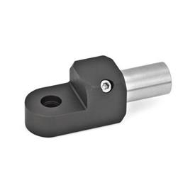  LGT T-Swivel clamp mountings, aluminum Surface: S - Aluminum, black anodized<br />Type: W - With bolt (stainless steel, AISI 303)