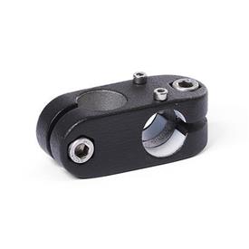  KK.E Cross linear unit connectors for one-axis systems, aluminium d1: G - with slide insert<br />Surface: 2 - Black, textured powder-coated, RAL 9005