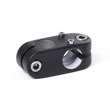  KK.E Cross linear unit connectors for one-axis systems, aluminium d1: G - with slide insert
Surface: 2 - Black, textured powder-coated, RAL 9005