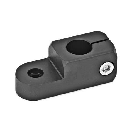  LG Swivel clamp mountings, aluminum Surface: S - Aluminum, black anodized
Type: P - Clamping bore parallel to the swivel axis