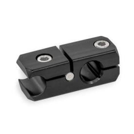  KGR Rail clamp mountings, aluminium, with cross / parallel bore Typ: P - With parallel bore<br />Finish: S - Aluminum, black anodized