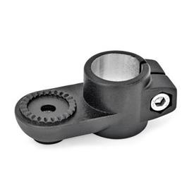  LSP Swivel clamps, aluminum Type: AV - With external serration<br />Surface: 2 - Black, textured powder-coated, RAL 9005