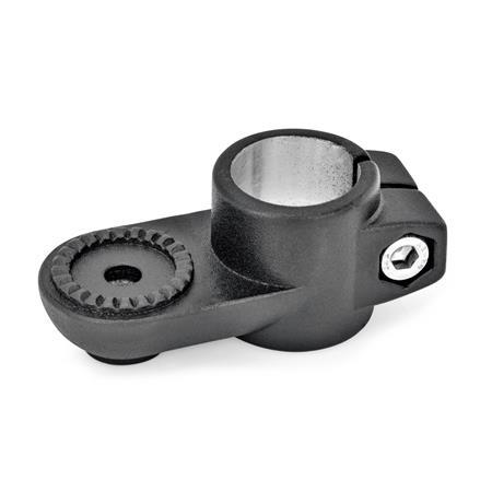  LSP Swivel clamps, aluminum Type: AV - With external serration
Surface: 2 - Black, textured powder-coated, RAL 9005