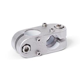  KK.Z Cross linear unit connectors for two-axis systems, aluminium d1: G - with slide insert<br />Surface: 8 - blasted, matt