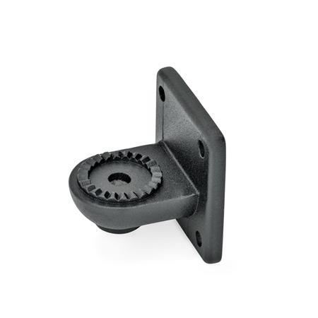  LSF Swivel clamps, aluminum Type: AV - With external serration
Surface: 2 - Black, textured powder-coated, RAL 9005