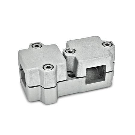  TM T-Klemmverbinder, mehrteilig, Aluminium d<sub>1</sub> / s<sub>1</sub>: V - Vierkant
d<sub>2</sub> / s<sub>2</sub>: V - Vierkant
Oberfläche: 8 - gestrahlt, matt, gestrahlt, matt