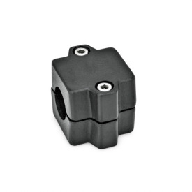  MM Sleeve clamps, multi-piece, aluminum d<sub>1</sub> / s: B - Bore<br />Surface: 2 - Black, textured powder-coated, RAL 9005