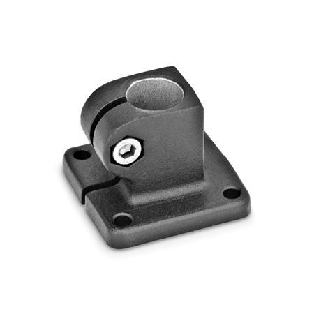  BK Base clamps, with four fastening bores, aluminum Surface: 2 - Black, textured powder-coated, RAL 9005