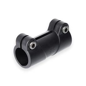  MS.P Sleeve clamps, plastic Surface: 2 - Polyamide (PA), glass fiber reinforced, Black matt, temperature resistant up to 100 °C, RAL 9005