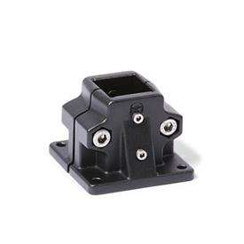  BM.E Fuß-Verfahrschlitten, mehrteilig, Aluminium Bildvarianten: V - Vierkant<br />Oberfläche: 2 - strukturiert pulverbeschichtet, Schwarz, RAL 9005