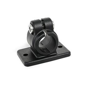  FSZ.P Flanged clamps, plastic Surface: 2 - Polyamide (PA), glass fiber reinforced, Black matt, temperature resistant up to 100 °C, RAL 9005