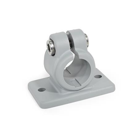  FSZ.P Flanged clamps, plastic Surface: 4 - Polyamide (PA), glass fiber reinforced, Gray matt, temperature resistant up to 100 °C, RAL 7040