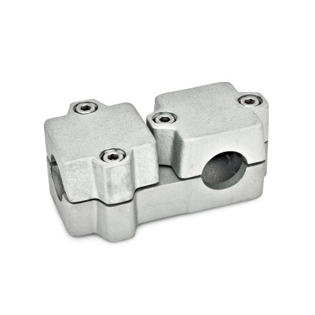  TM T-Klemmverbinder, mehrteilig, Aluminium d<sub>1</sub> / s<sub>1</sub>: B - Bohrung
d<sub>2</sub> / s<sub>2</sub>: B - Bohrung
Oberfläche: 8 - gestrahlt, matt, gestrahlt, matt