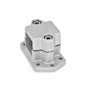  FMS Flansch-Klemmverbinder, mehrteilig, mit sechs Befestigungsbohrungen, Aluminium d<sub>1</sub> / s: V - Vierkant<br />Oberfläche: 8 - gestrahlt, matt