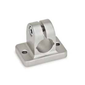 Flanged clamps, with two fastening bores, stainless steel