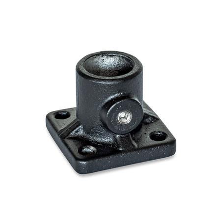  BKG Base clamps, with grub screw, aluminum Surface: 2 - Black, textured powder-coated, RAL 9005