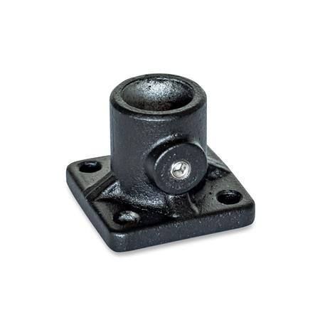  BKG Fuß-Klemmverbinder, mit Gewindestift, Aluminium Oberfläche: 2 - strukturiert pulverbeschichtet, Schwarz, RAL 9005