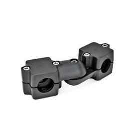  GMQ Joint clamps, multi-piece, aluminum Surface: 2 - Black, textured powder-coated, RAL 9005