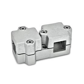  TM T-clamps, multi-piece, aluminum d<sub>1</sub> / s<sub>1</sub>: V - Square<br />d<sub>2</sub> / s<sub>2</sub>: V - Square<br />Surface: 8 - blasted, matt