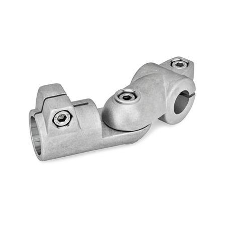  GSQ Joint clamps, aluminum Type: T - Adjustment with 15° division (serration)
Surface: 8 - blasted, matt