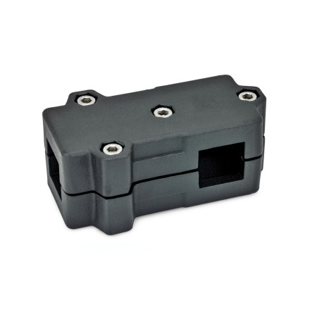  TMD T-clamps, multi-piece, aluminum d<sub>1</sub> / s<sub>1</sub>: V - Square
d<sub>2</sub> / s<sub>2</sub>: V - Square
Surface: 2 - Black, textured powder-coated, RAL 9005