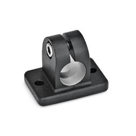  FK Flanged clamps, with two fastening bores, aluminum Surface: 2 - Black, textured powder-coated, RAL 9005