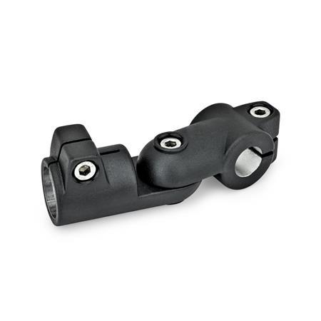  GSQ Joint clamps, aluminum Type: S - Stepless adjustment
Surface: 2 - Black, textured powder-coated, RAL 9005