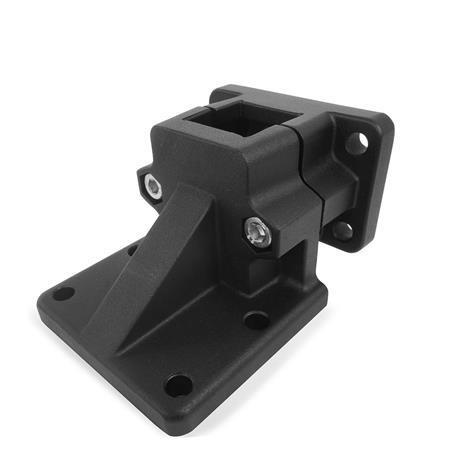  BMA Base flanged clamps, multi-piece, aluminum d<sub>1</sub> / s: V - Square
Surface: 2 - Black, textured powder-coated, RAL 9005