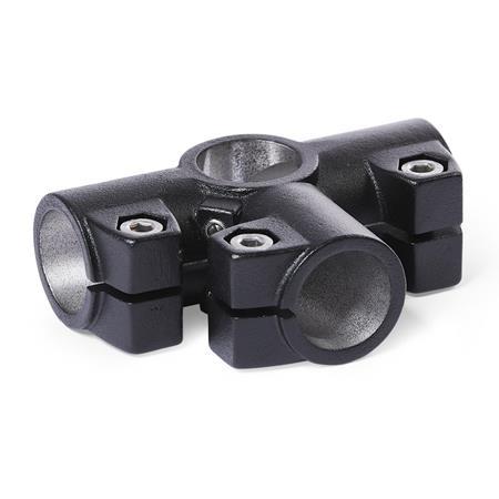  WS Winkel-Klemmverbinder, Aluminium Oberfläche: 2 - strukturiert pulverbeschichtet, Schwarz, RAL 9005