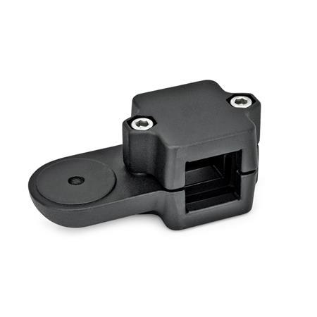  LMQ Swivel clamps, multi-piece, aluminum d<sub>1</sub> / s<sub>1</sub>: V - Square
Surface: 2 - Black, textured powder-coated, RAL 9005