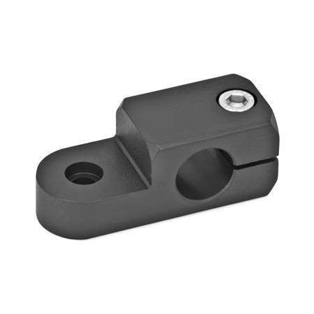  LG Swivel clamp mountings, aluminum Surface: S - Aluminum, black anodized
Type: Q - Clamping bore transverse to the swivel axis